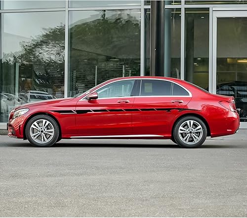 Miniatura 4 de Bilisin Calcomanías gráficas de rayas laterales para automóvil, deportes y carreras, BI017, vinilo universal, calcomanías de rayas modificadas,