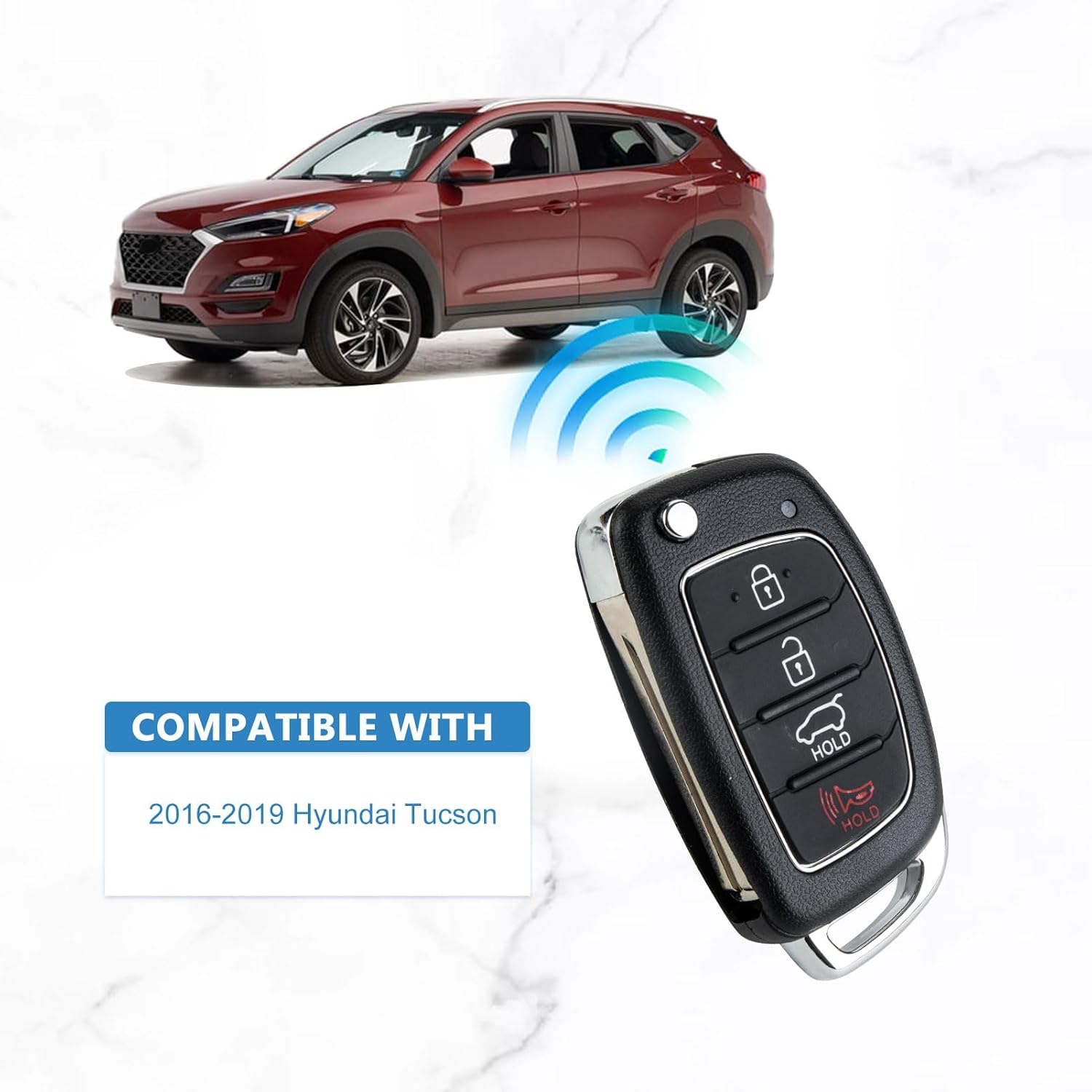 Car Key Remote Control 433Mhz Replacement for 2016-2019 Hyundai Tucson TQ8-RKE-4F25 (2)