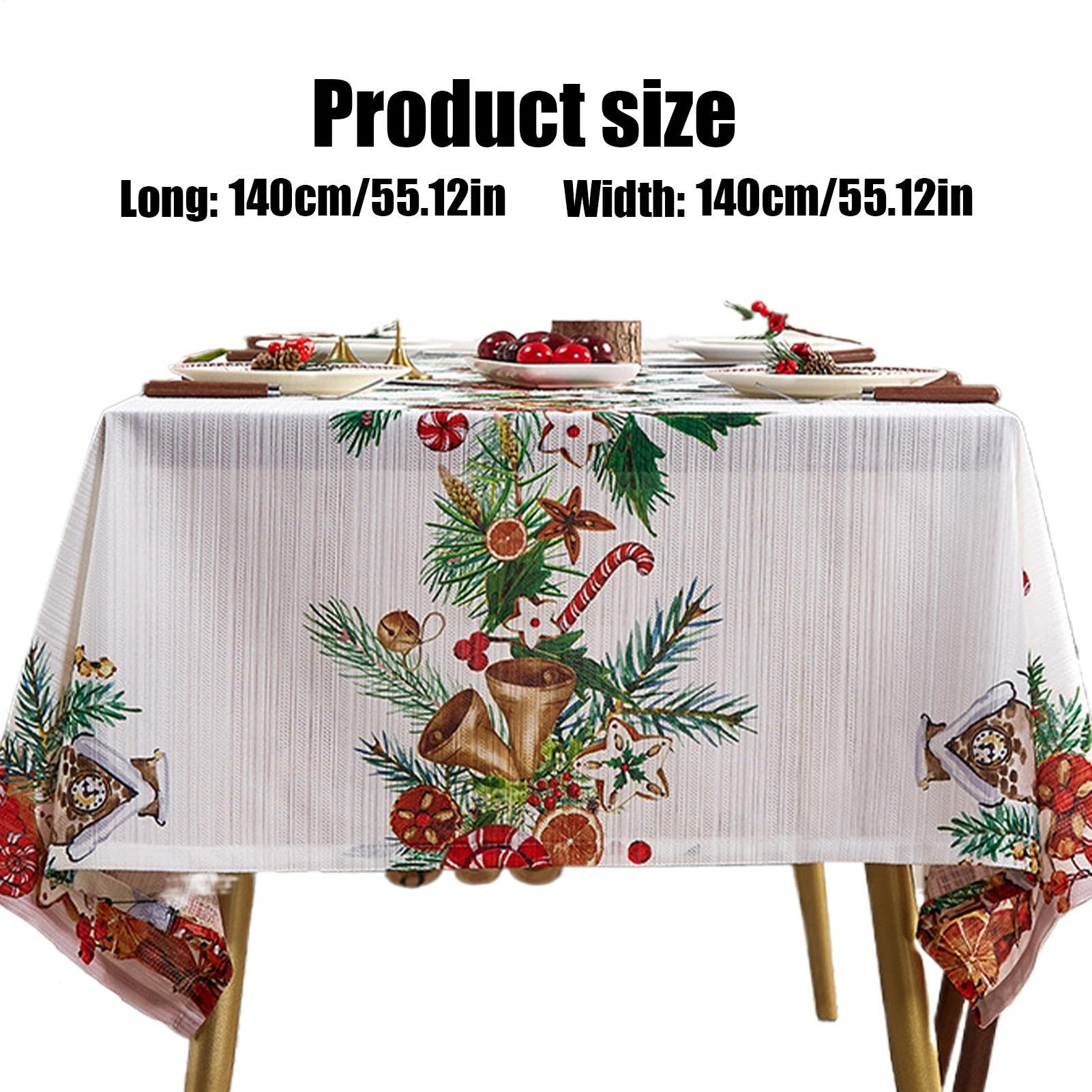 Generico Tovaglia Natalizia Tovaglia Quadrata Decorativa 140 Cm X 140 Cm