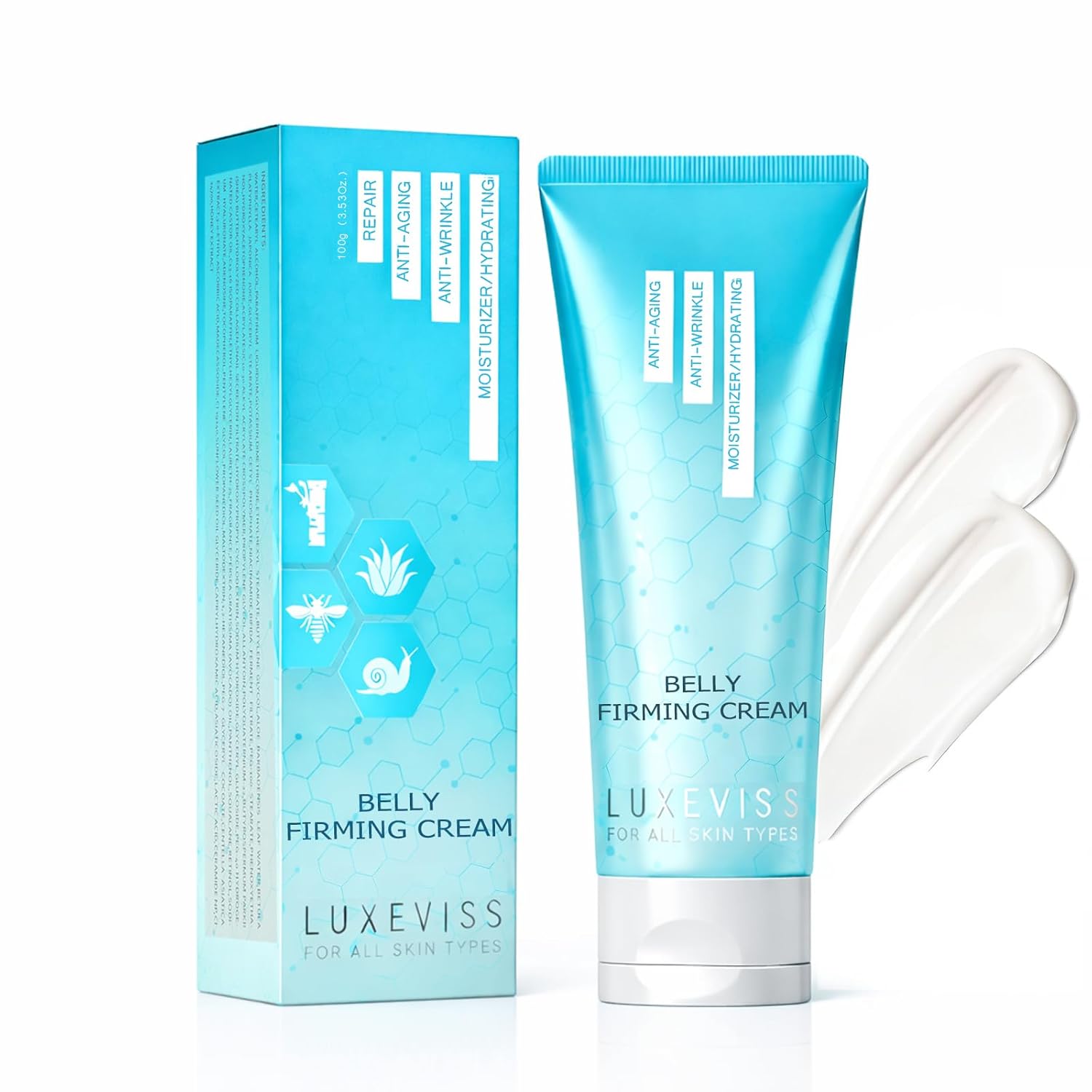 B Flat Belly Firming Cream for Loose Skin – Skin-Friendly Abdominal Tightening & Smoothing Cream, Non-Greasy Daily Moisturizer – 100g