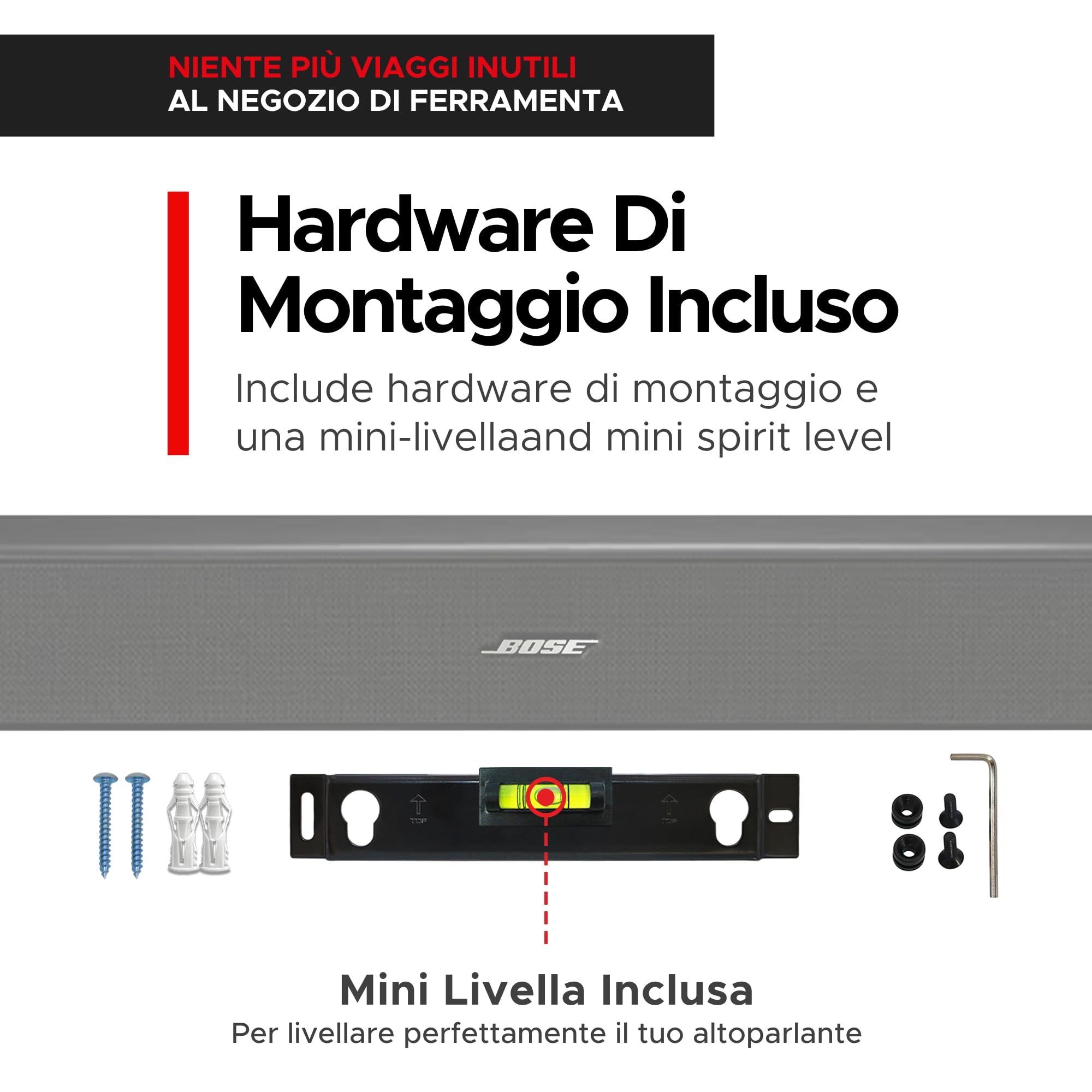 Solo 5 Supporto da Parete per Bose Solo 5 Sound Bar, Compatibile con la Solo Soundbar 2 Sound bar Series II, Kit Completo con Tutto il Materiale di Montaggio, Progettato nel Regno Unito