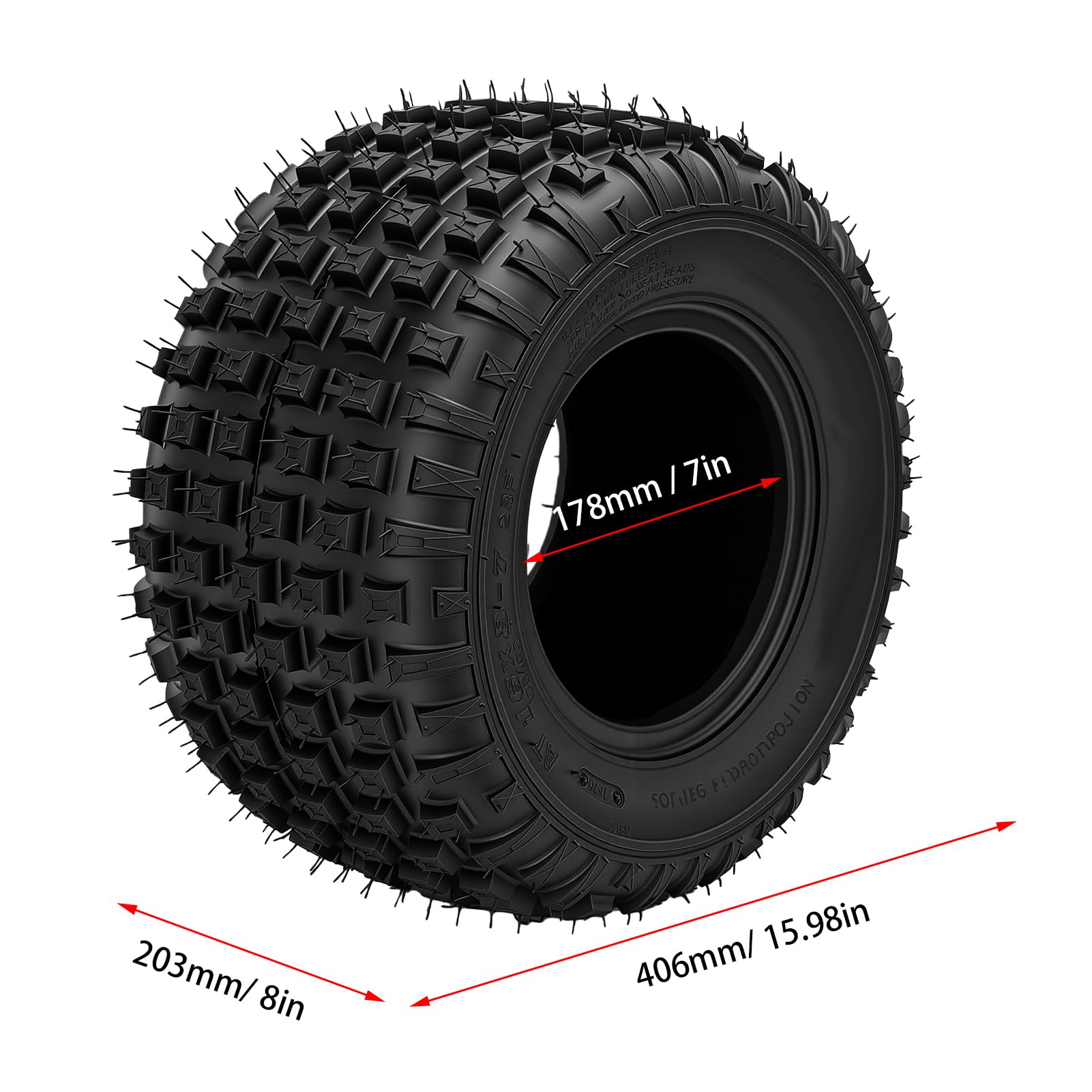 aqxreight Opona 16x8-7 4PR Tubeless Heavy Duty do Quada ATV UTV Off Road