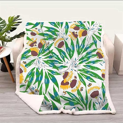 Cobijas Calientes para Invierno - Manta de franela decorativa con patrón de flores estéticas para decoración de habitación de coquetas, tamaño de 47