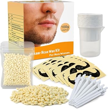 Nose Wax 100g for Men & Women, Nose Hair Removal Wax Kit with 30 Safe Tip Applicator,Safe, Easy, Quick and Painless15-20 Times Usage