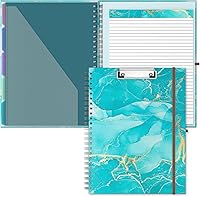 Vista 14 de Hongri Portapapeles Folio con libreta forrada recargable, carpetas de 8.5 x 11 con 10 bolsillos de almacenamiento, portafolio espiral, tamaño 12.8 x