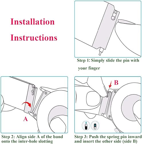 Miniatura 6 de OWKEY Correa de repuesto para niños compatible con Gizmo Watch 3 2 1Gabb Watch 3 2 1, correas de reloj de nailon transpirable con pasadores de