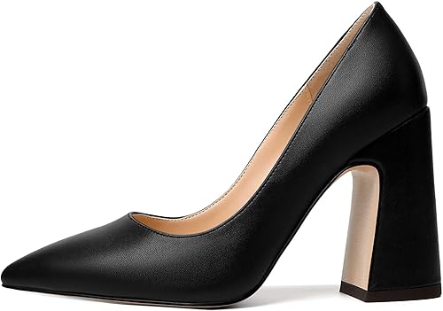 Miniatura 2 de NUMALEO Zapatos de tacón alto para mujer, sin cordones, con puntera puntiaguda, sexy, mate, para club nocturno, 4 pulgadas