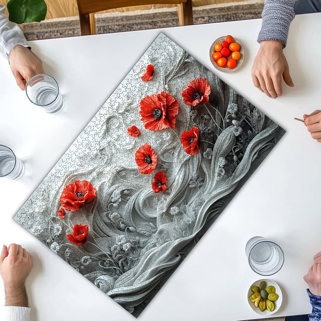 Puzzle 2000 Pezzi, Puzzle Papavero, Misura: 100x71cm, Regalo Donna -8741