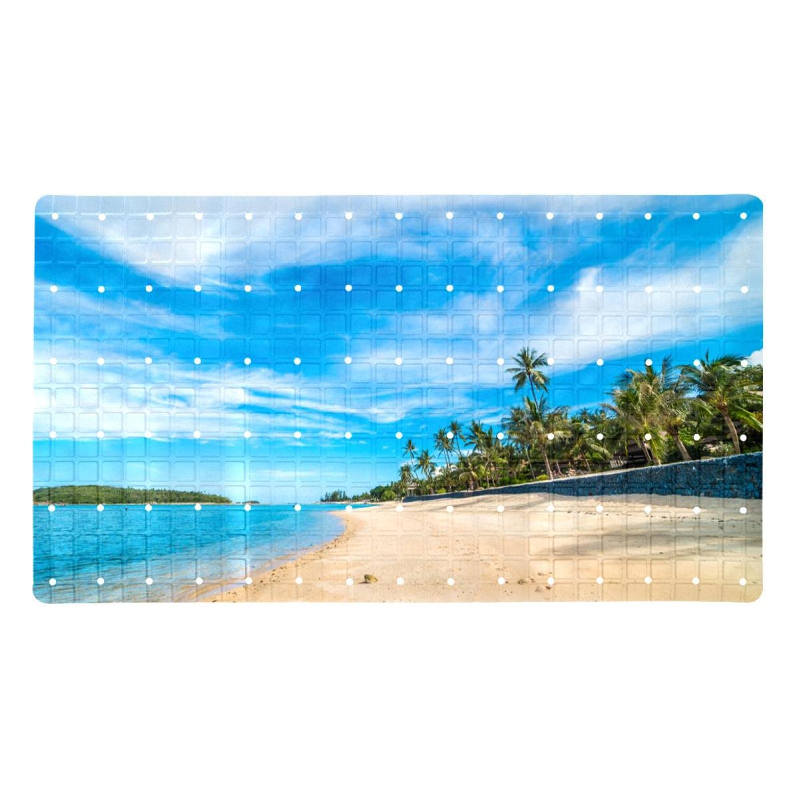 Tapis de bain antidérapant pour baignoire bébé et senior en PVC avec ventouses