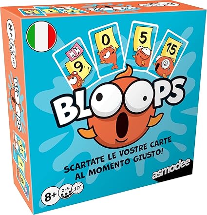 Asmodee - Bloops, Gioco da Tavolo di Memoria e Strategia, Carte da Gioco, 2-5 Giocatori, 8+ Anni, 10 min, Edizione in Italiano