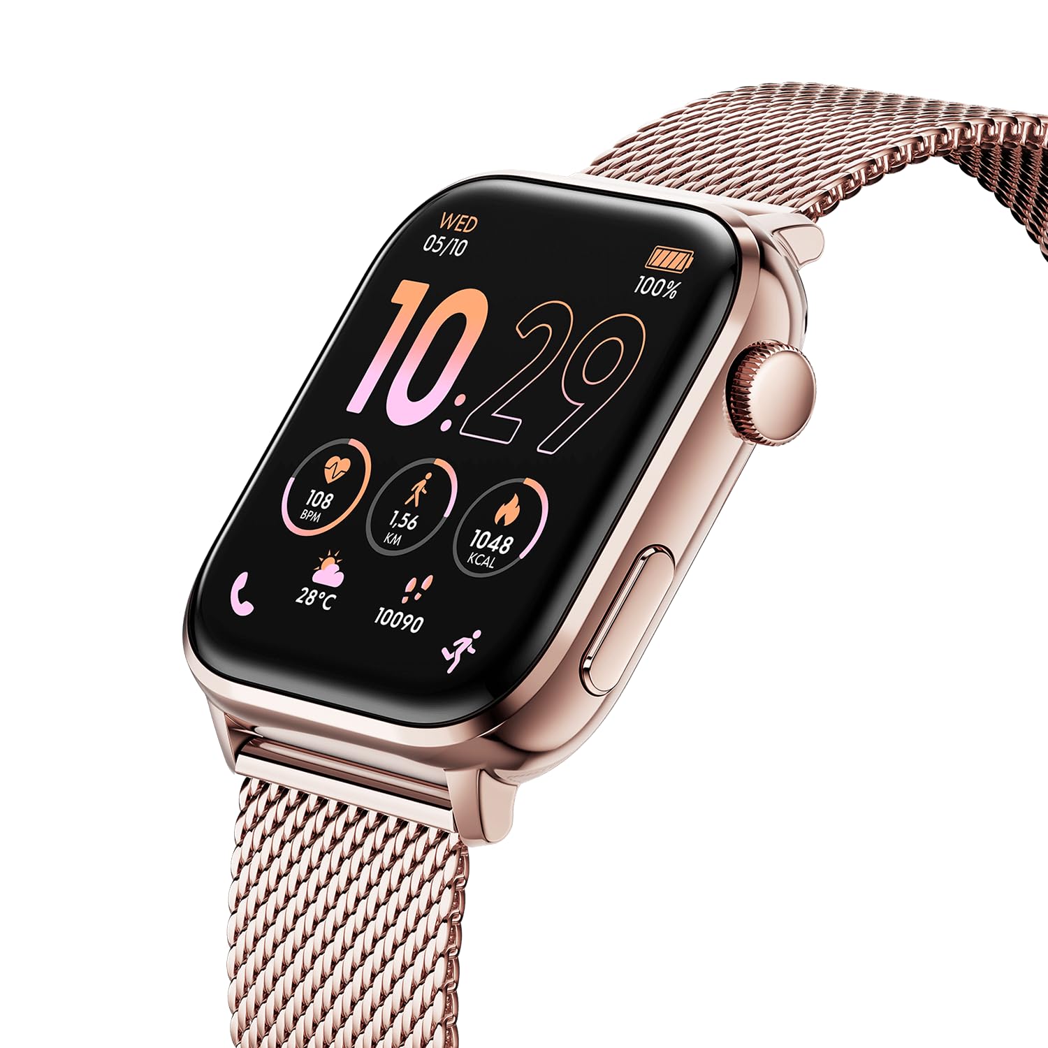 Ice-Watch - ICE smart 3.0 Rose gold Milanese 1.78 AMOLED GPS - Reloj de señora rectangular oro rosa con correa de metal - 024304 (1.78 pulgadas)