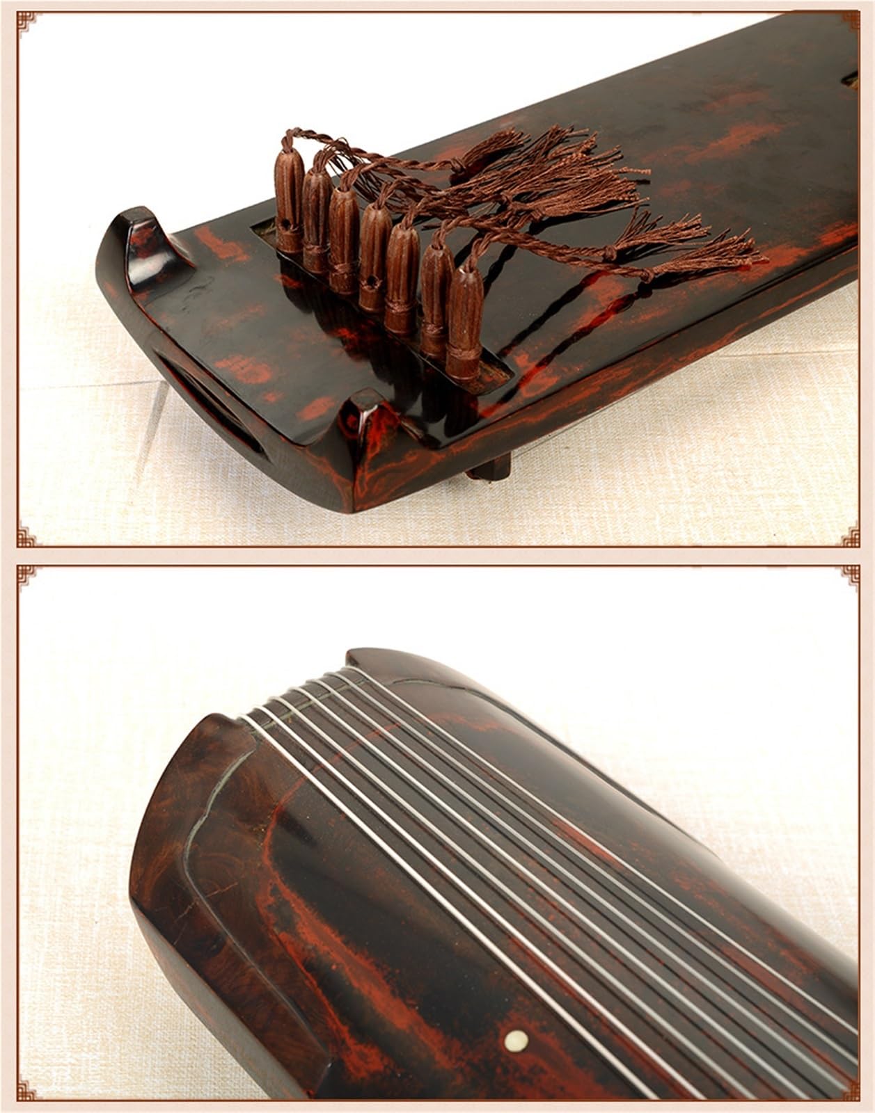 Hebanowy Guqin (chińska Cytra) W Stylu Zhenghe Instrument Dydaktyczny Wykonany Z Drewna Cedrowego Guqin (chińska Cytra)
