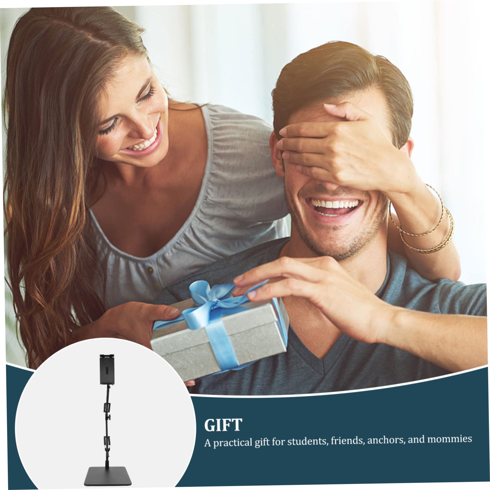 KOMBIUDA Soporte de Teléfono Ajustable Escritorio Soporte de Tableta Móvil con Rotación Regulable Compatible con Smartphones y Tablets Casa y Oficina