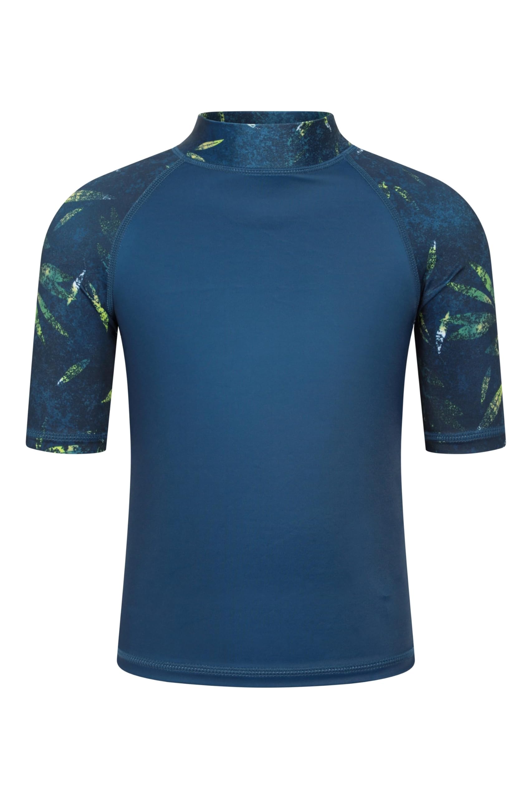 Mountain Warehouse Kids Rash Vest Hoodie - UPF50+ Protection Childrens Rash Guard, Quick Dry Beach Top, Flat Seams, Stretch Swimwear - Spring Summer, Pool Petrol (Printed) Kids Size 3-4 Years