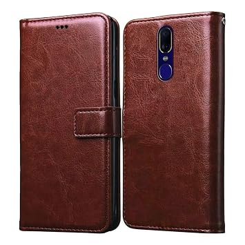 Flip Cover Back Case for Oppo F11 | Premium Leather Finish | Inbuilt Pockets & Stand | Flip Cover Back Case for Oppo F11 (Brown)