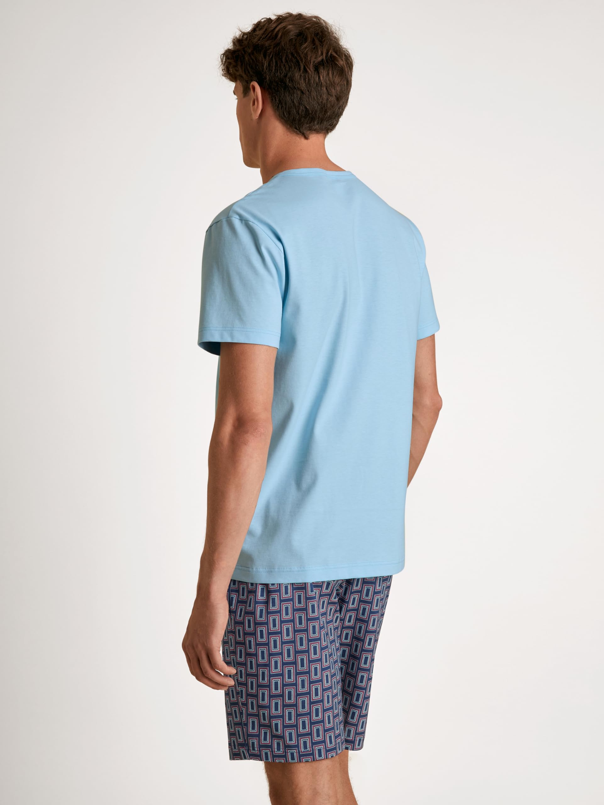 CALIDA Relax Imprint Kurz-Pyjama, Schlafanzug Herren, 100% Baumwolle, pflegeleicht, elastisch & formstabil, in Single Jersey
