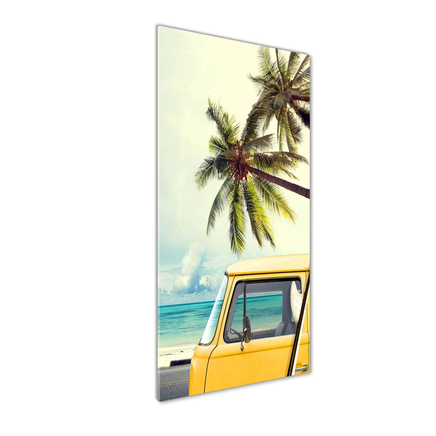 Déco mural derrière le plastique acrylique 50x125 image paysage jaune Tulup
