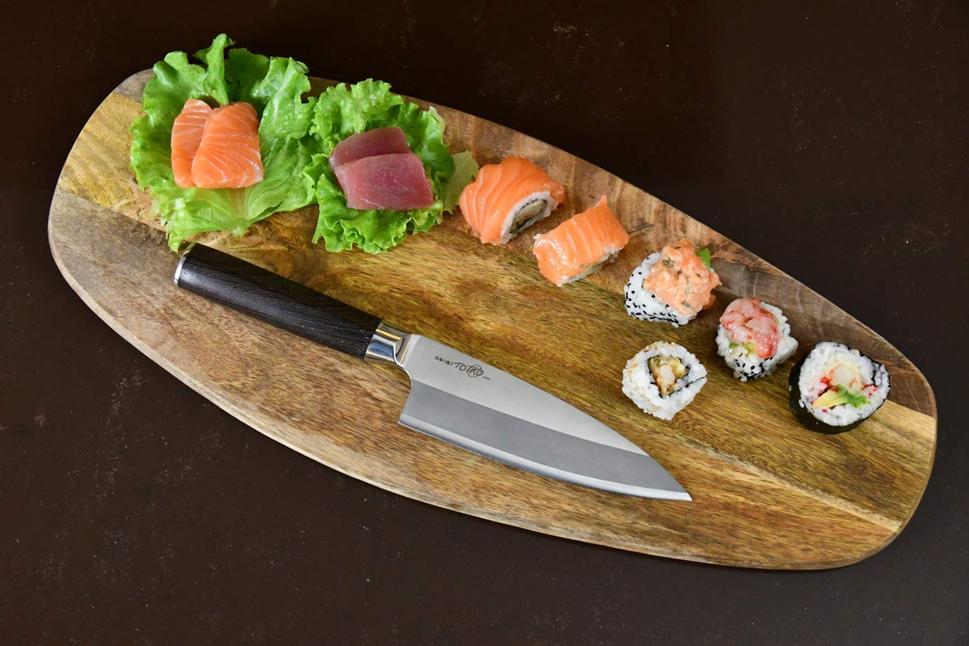 Coltello da Cucina Professionale Giapponese, Coltello Professionale in Acciaio, Lama da 18,5cm, Deba, Manico in Legno Trattato, Coltello da Pesce - Sakai Japan Knives