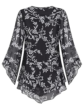 Viracy Blouses for Women Dressy Casual Tops 3/4 Flared