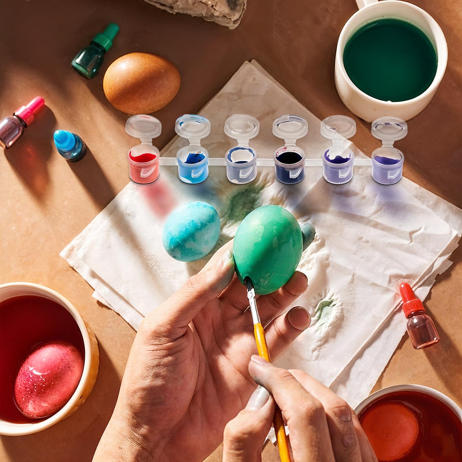 Lot de 100 pots de peinture vides de 3 ml avec couvercles, pots de peinture en plastique transparent pour école, salle de classe, peinture artistique, festivals
