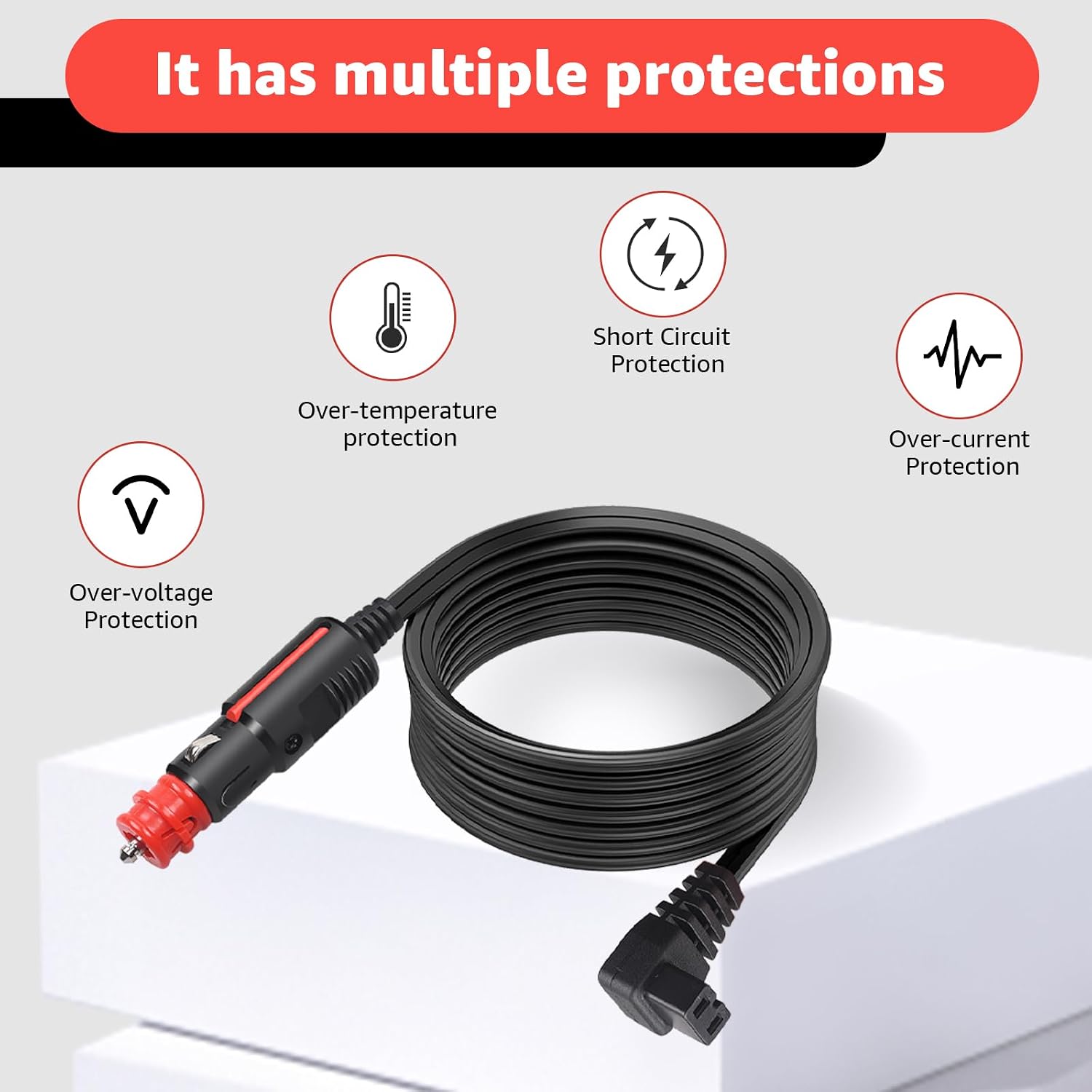 Car Refrigerator DC Power Cord Compatible with alpicool, Bodega, euhomy, bougeRV, ARB, ICECO, Setpower, JoyTutus for Most 12V/24V Car Refrigerator Power Cable