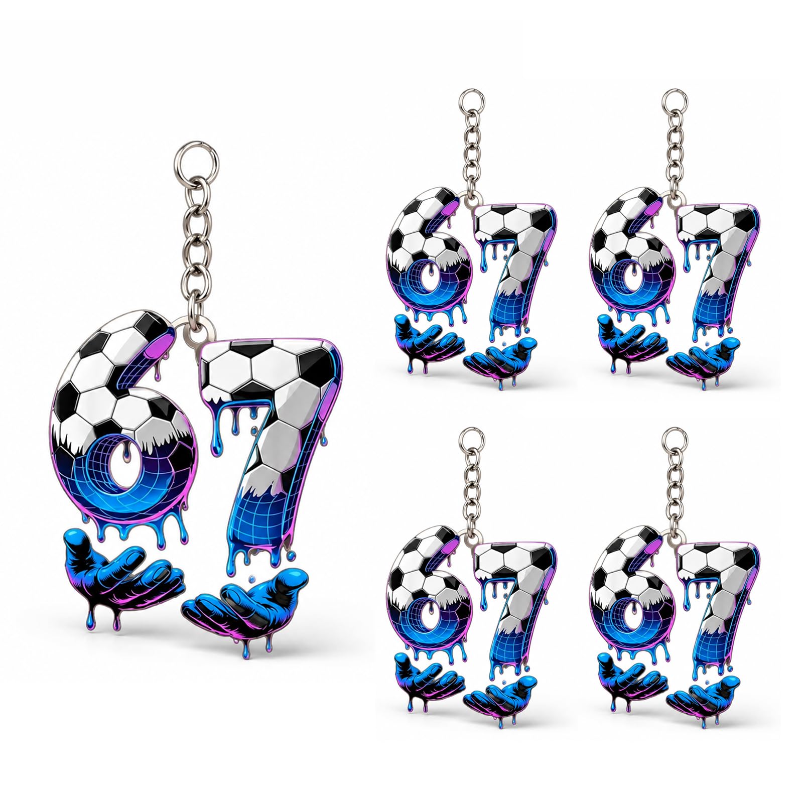 Pack de 5 Llaveros de Fútbol, Llavero Balón Giratorio 2026, Accesorio para Fans