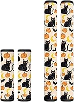 Vista 12 de Juego de 4 fundas protectoras de repuesto para manija de puerta de refrigerador con temática de té de la tarde para microondas, horno, refrigerador