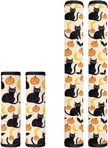 Miniatura 29 de Juego de 4 fundas protectoras de repuesto para manija de puerta de refrigerador con temática de té de la tarde para microondas, horno, refrigerador