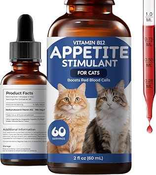 Appetite Stimulant Drops for Cats, Vitamin B12 Liquid with Methylcobalamin