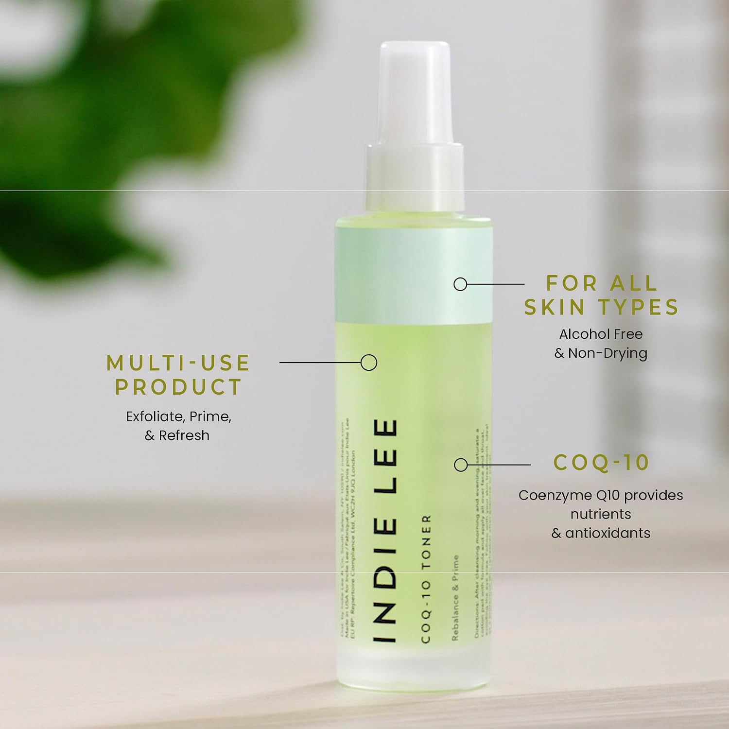 Indie Lee CoQ-10 Face Toner-Travel Size Refreshing, Hydrating Mist for All Skin Types - Hyaluronic Acid, Aloe + Chamomile - Alcohol + Essential Oil-Free Facial Toner-TSA Approved Travel Skincare(30ml)