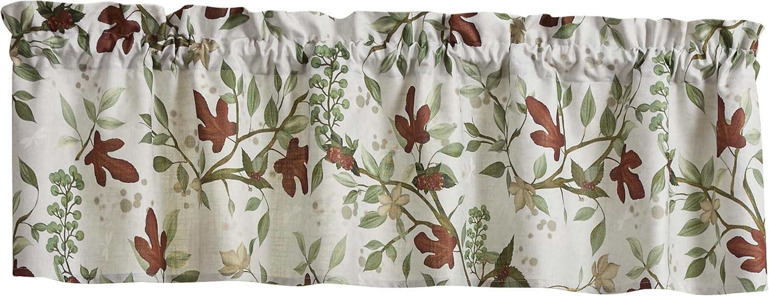 Park Designs Cardamom Valance 60" x 14", Rustic Botanical Valance Short Cafe Curtain for Seasonal Autumn Window Decor, Farmhouse Fall Window Topper