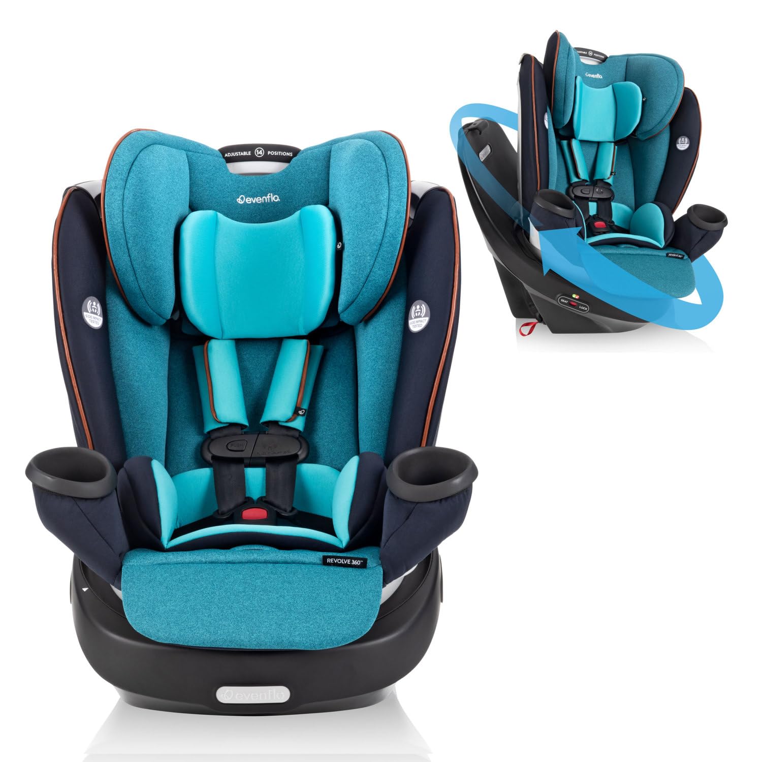 Evenflo - Brandclub - Evenflo Gold Revolve360 All-In-One Rotational Car  Seat (Sapphire Blue)