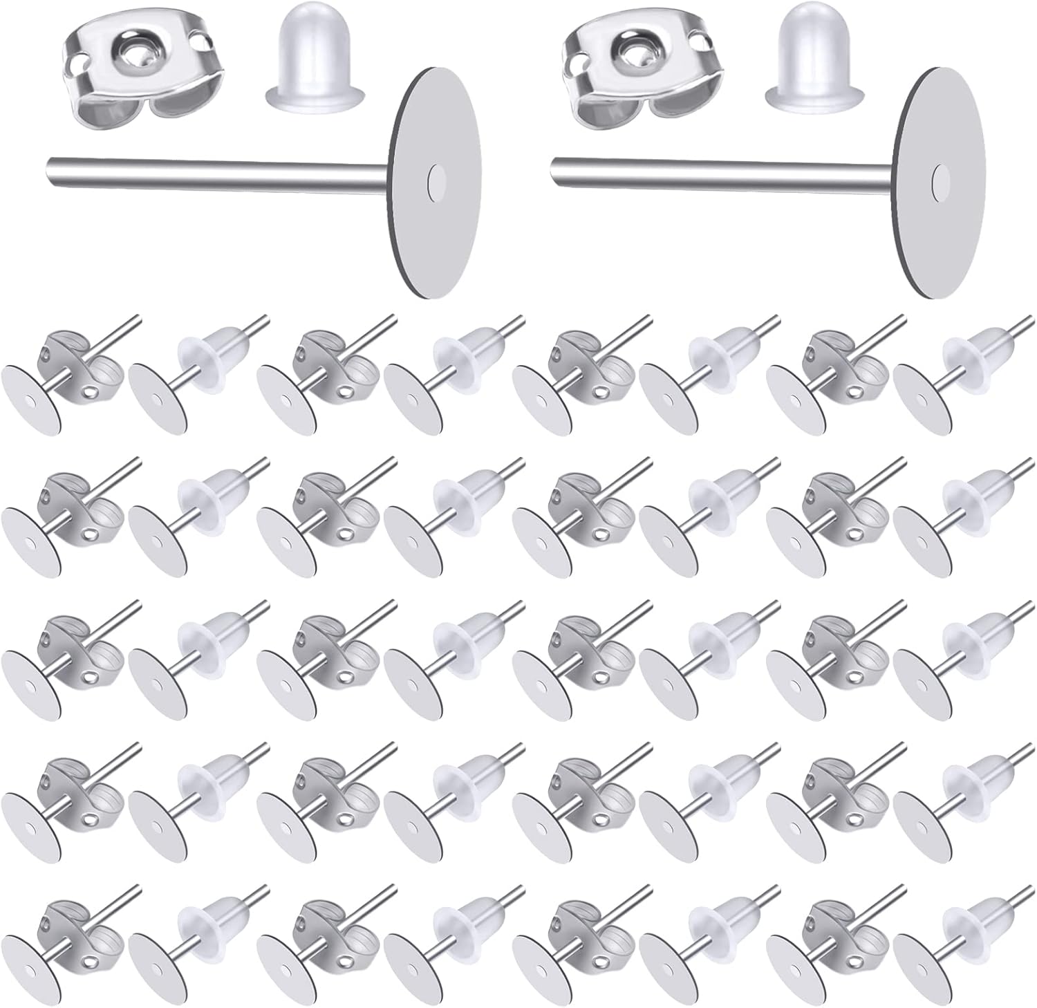 TOAOB 800pcs Hypoallergenic Earring Posts and Backs 6mm