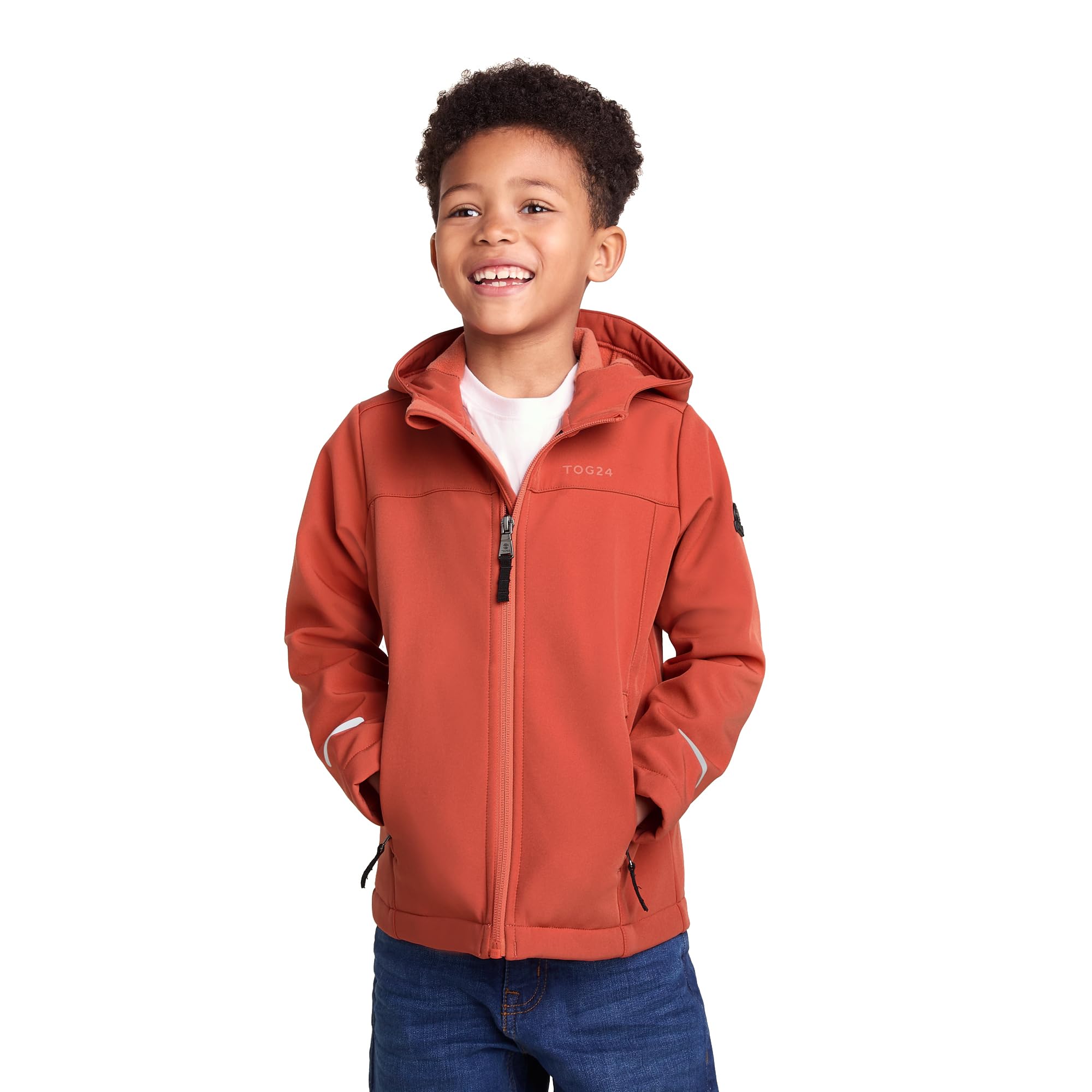 TOG24 Koroma Kids Softshell Hooded Jacket, Lightweight, Breathable, Windproof and Water Resistant, Fleece Lining For Warmth, Ideal for School and General Use