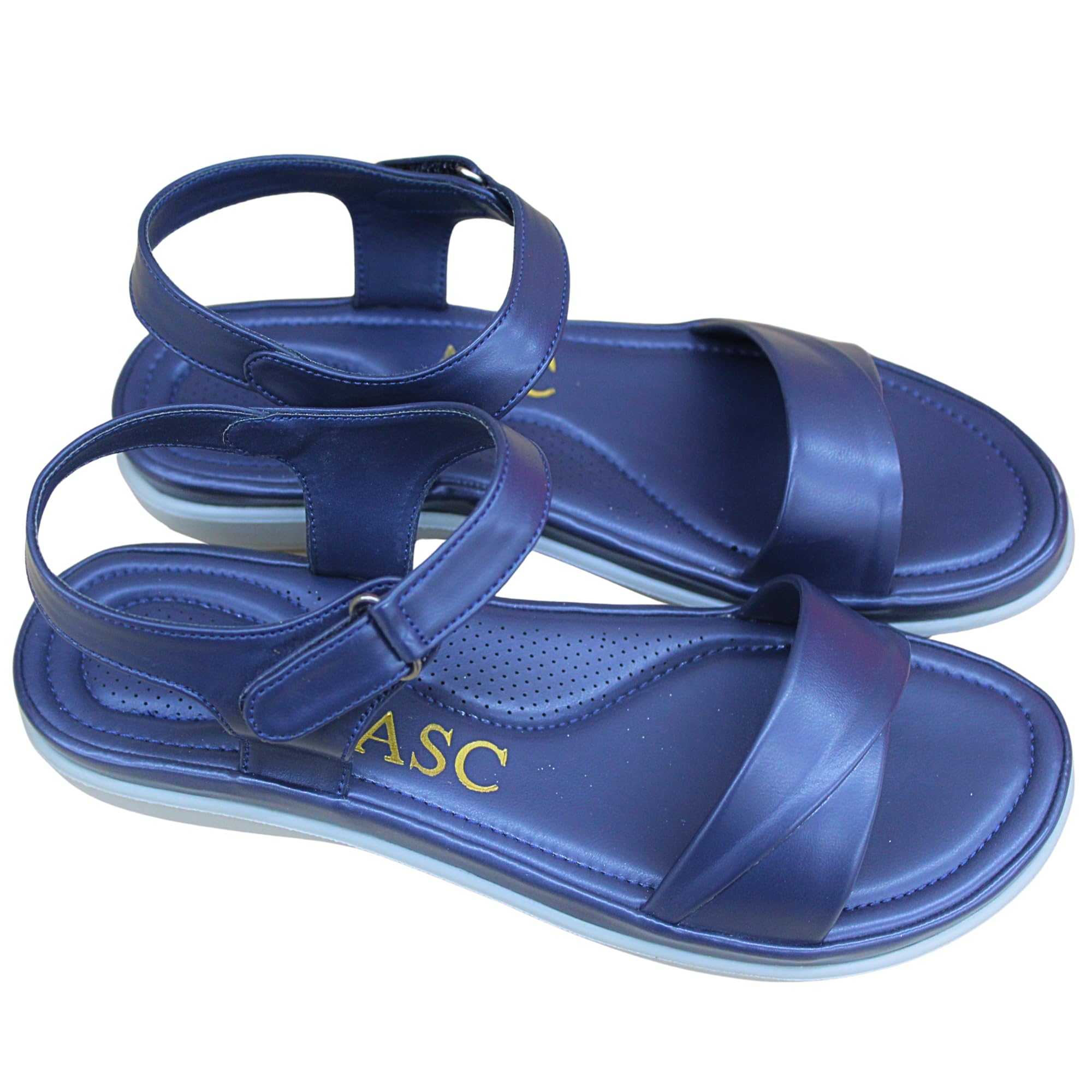 Women's Pastel Green Flat Sandals with Ankle Strap-KM-5583-image-36