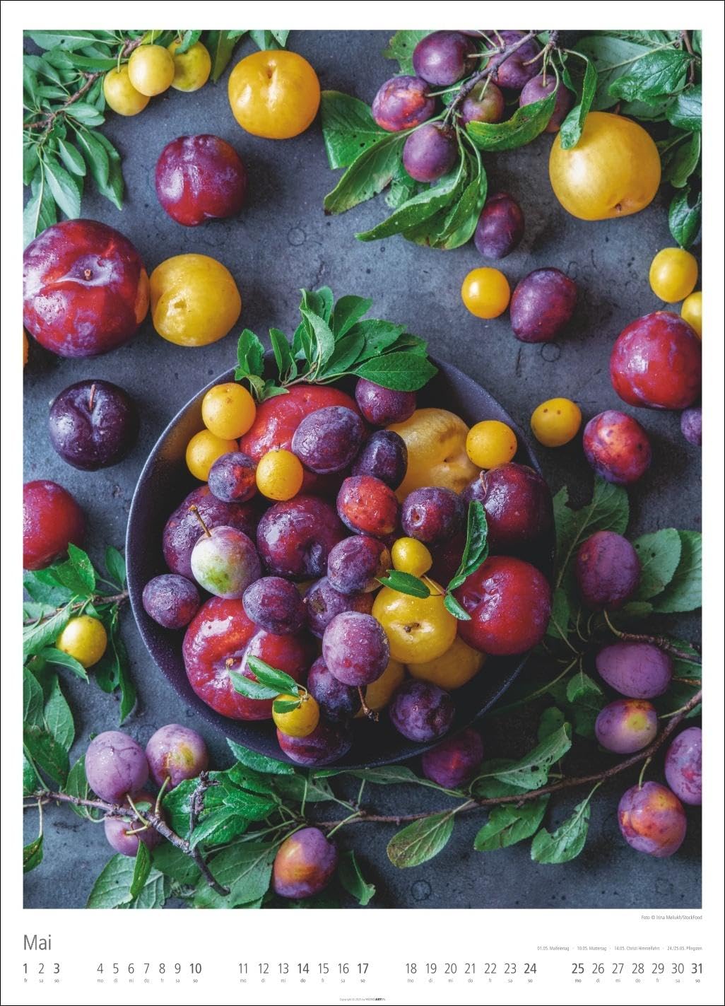 Food Gallery Kalender 2026: Großer Wandkalender mit 12 dekorativen Lifestyle-Fotos für die Küche. Food-Fotografie mit saisonalen Lebensmitteln. 49x68 cm Hochformat.