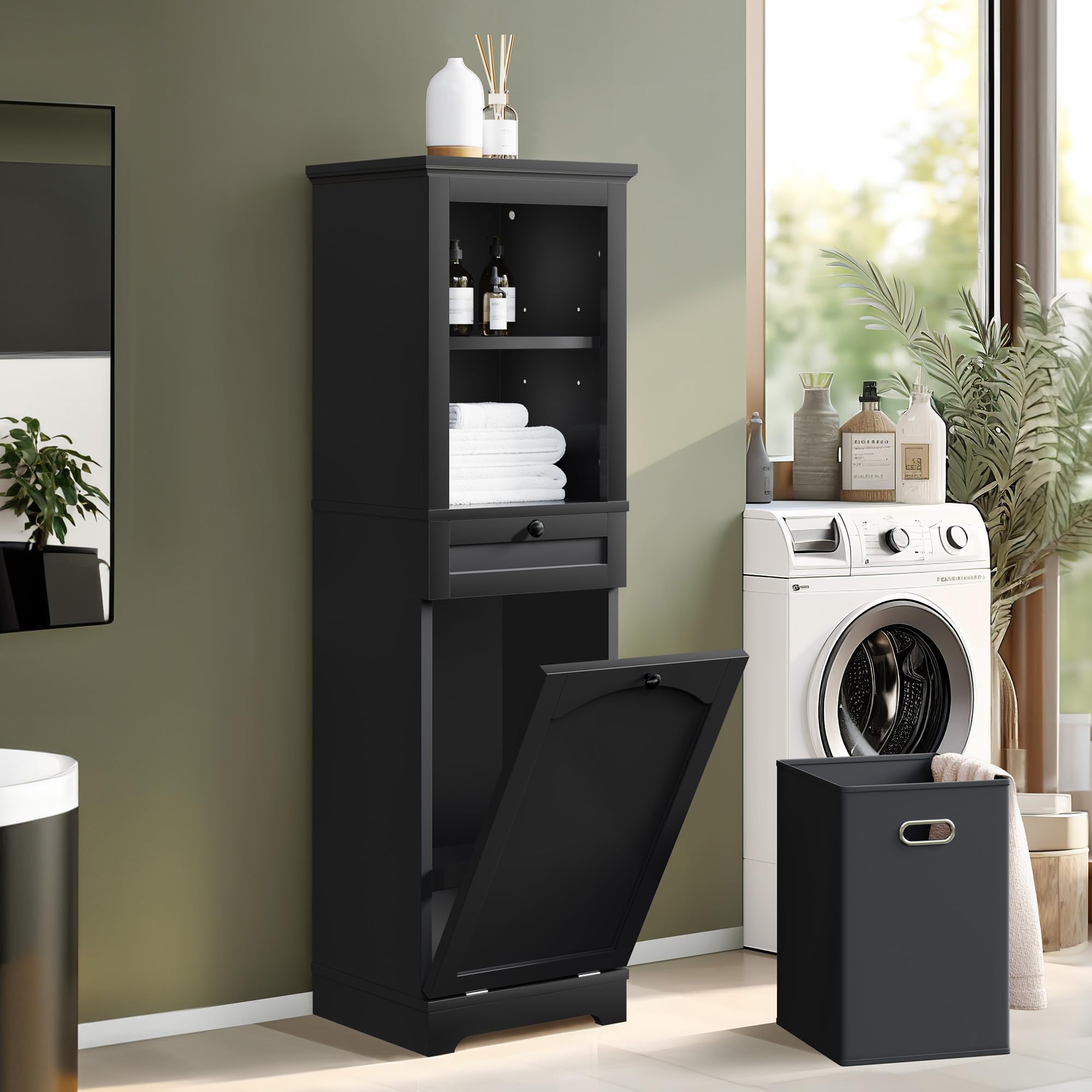 YITAHOME 53 Tall Tilt-Out Laundry Storage Cabinet