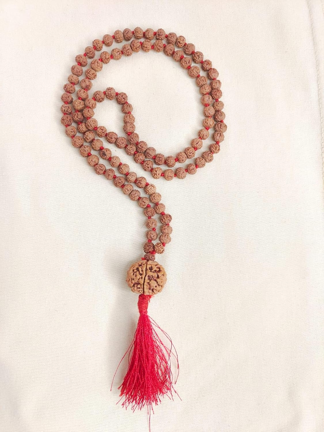 Maha Laxmi Kawach 5 mukhi mala with 7 mukhi nepali rudraksha | 5 mukhi mala size 6mm | 7 mukhi nepali Rudraksha