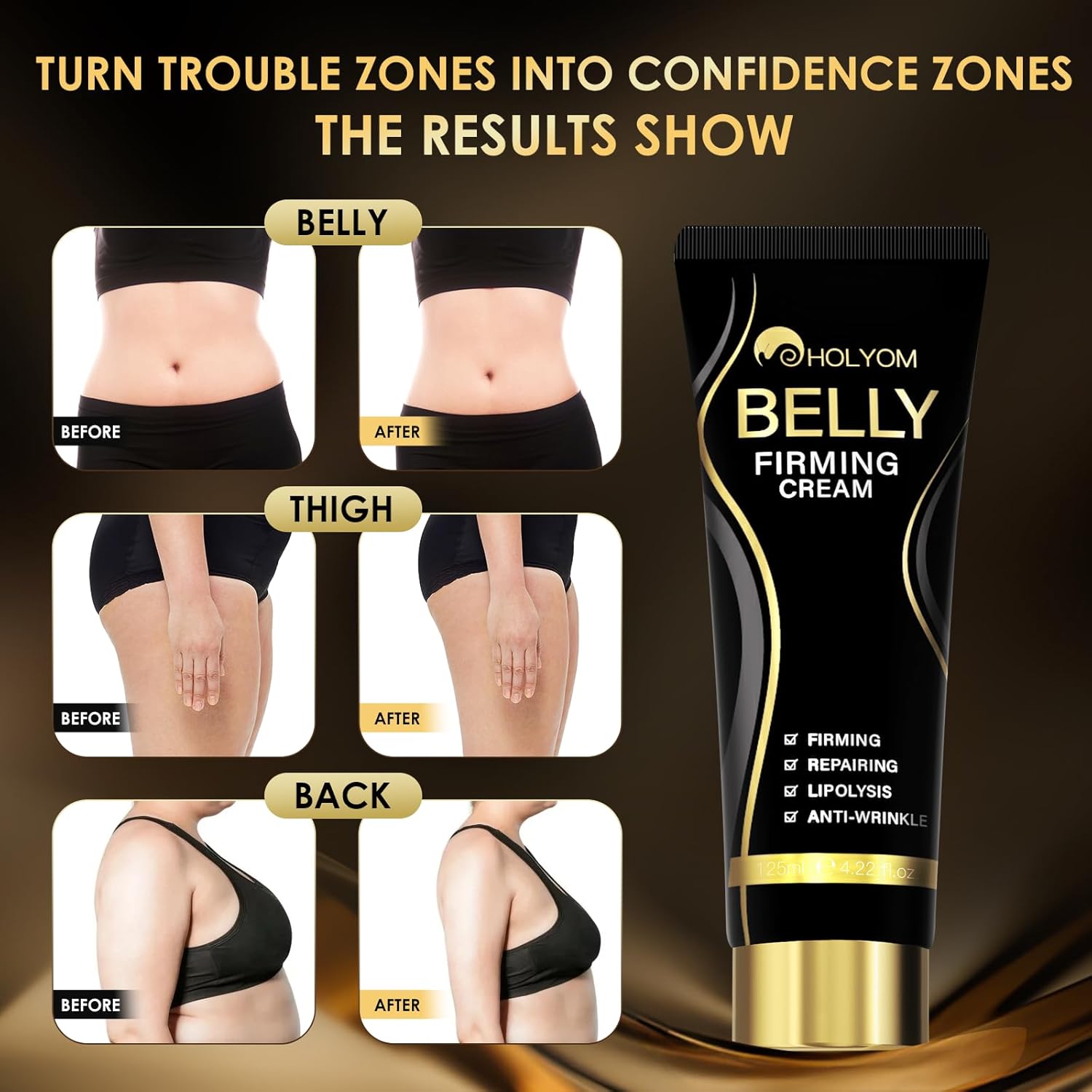 B Flat Belly Firming Cream - Premium Skin Tightening Cream for Stomach,Thighs & Butt, Skin Smoothing Moisturizer for Women and men, 4.02 fl oz - Image 3