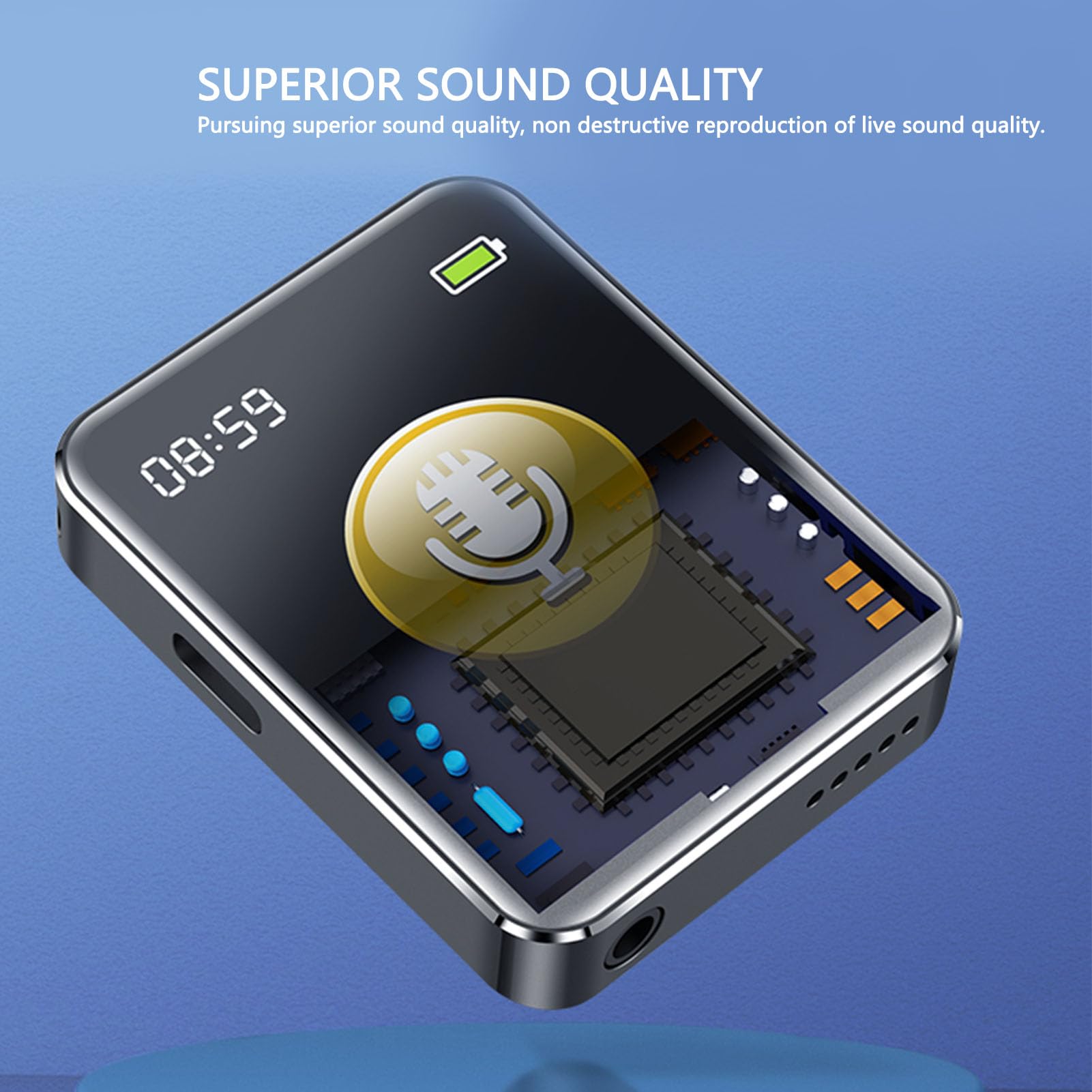 Acouto Grabadora de Voz Reducción de Ruido Activada por Voz Reproductor de MP3 Temporizado HD Apagado Dispositivo de Grabación de con Guardado Automático para Uso Diario Diseño de Grabación de 16 GB