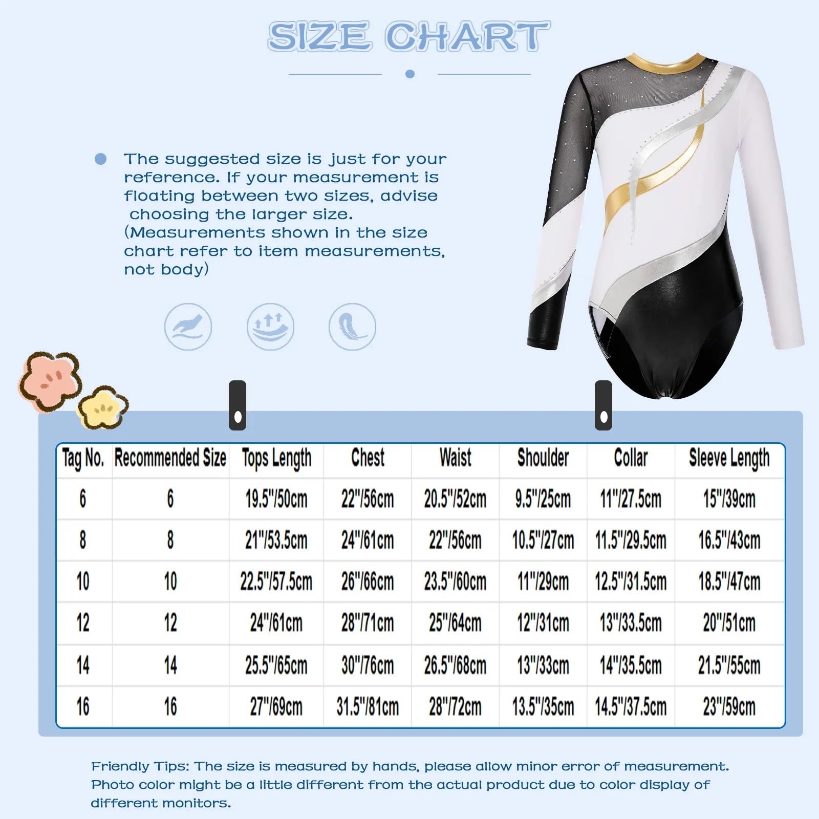 Leotardo para Competición de Gimnasia Leotardo gimnástico de Ballet y danza for niñas, Jersey estampado de manga larga, traje de Ballet for patinaje, danza, puesta en escena(Gold C,8)