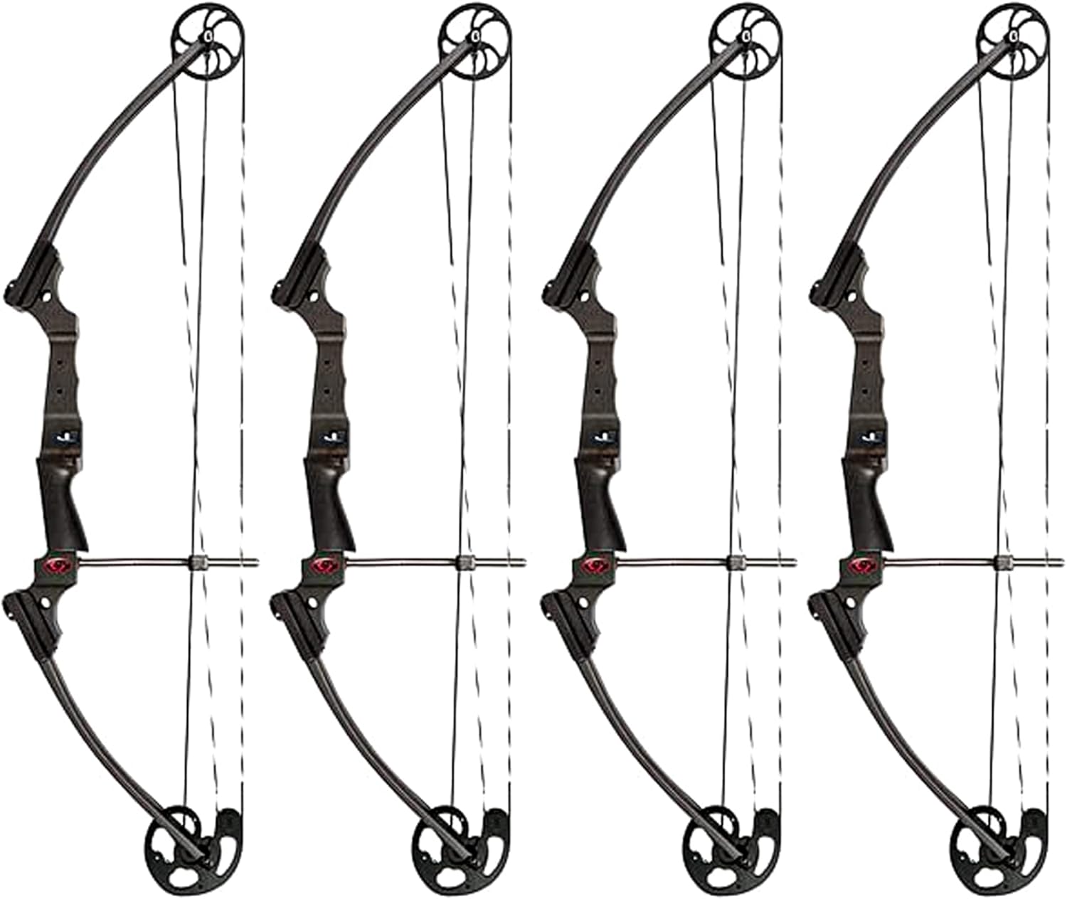 Genesis Archery Compound Bow w/Adjustable Draw Length from 15"-30" & Adjustable Draw Weight Range of 10 to 20 Pounds for Left-Handed, Carbon (4 Pack)