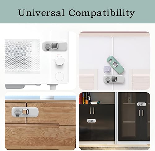 Miniatura 2 de Cerradura para nevera, paquete de 5 cerraduras para nevera, cerradura universal para refrigerador, cerradura de gabinete de puerta de congelador, a
