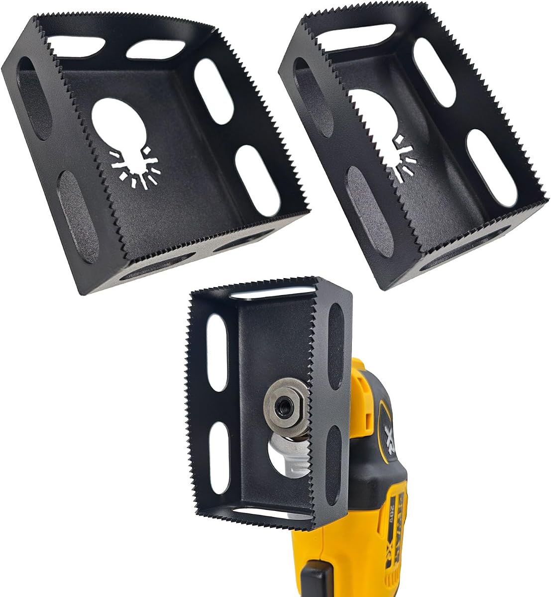 Upgrade Drywall Outlet Cutter, Square Slot Cutter for Oscillating Tools | Electrical Box Cutte Compatible with Dewalt 20V & Milwaukee M18,Hardened Steel Drywall Cutting Tools for Sheetrock Drywall-2