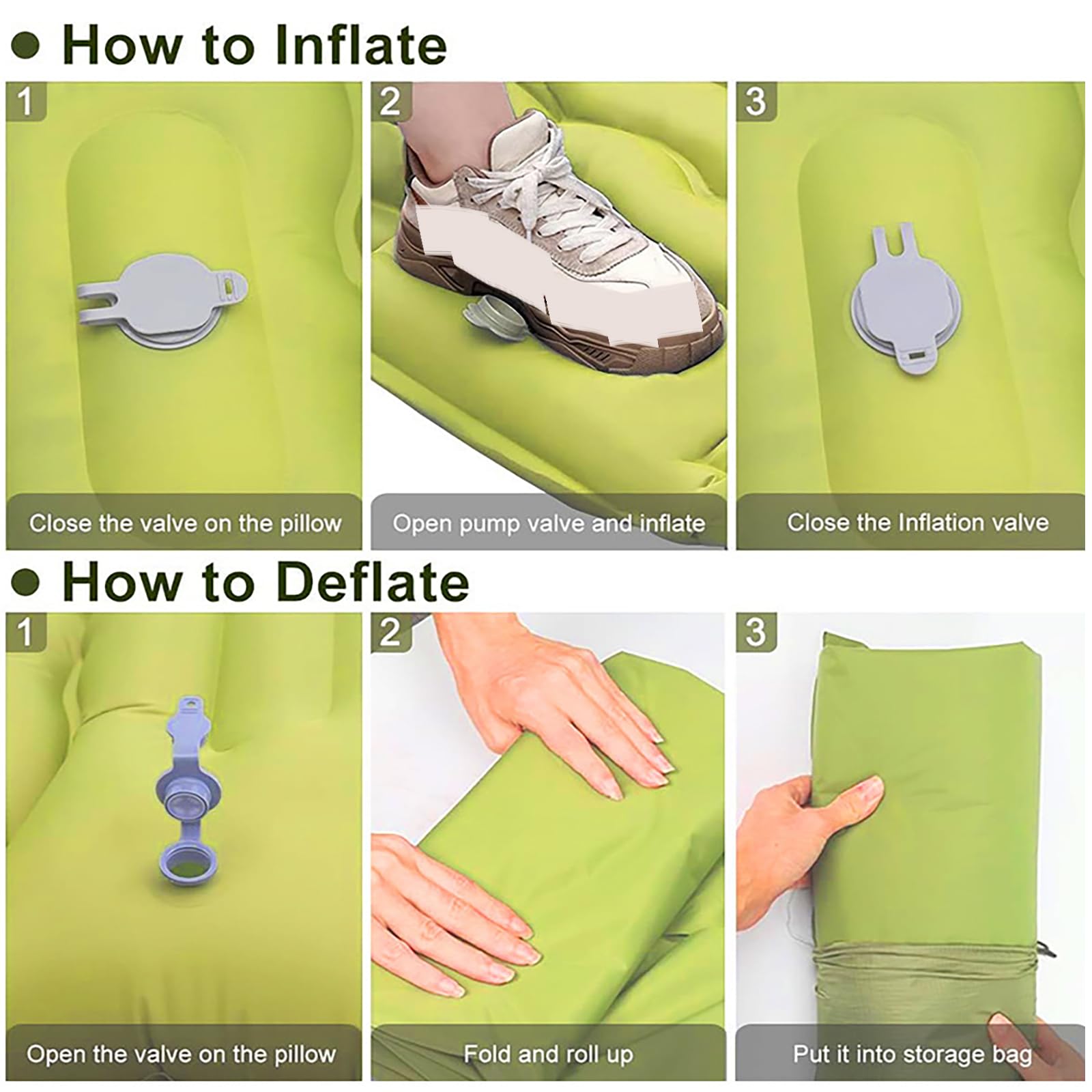 Colchoneta Doble De Camping Autoinflable Extra Gruesa con Almohadas Integradas Y Bomba De Pie Integrada, Colchoneta Inflable Portátil para Senderismo Viajes Y Festivales