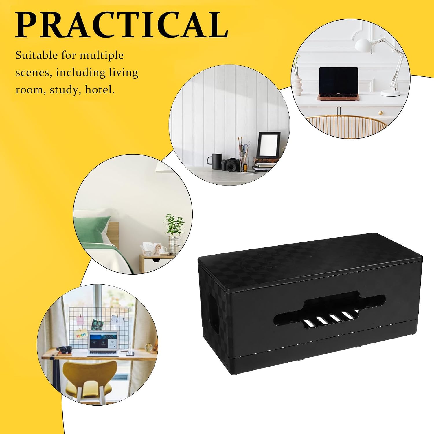 Xmas Cable Management Organizer Box for Desk, ABS Cord Hider image 2