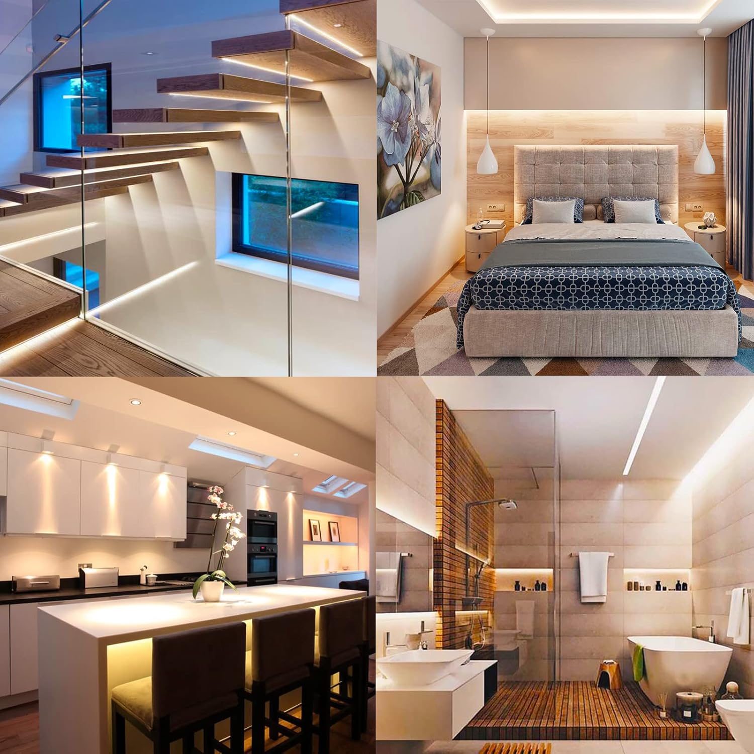 SURNIE 150FT LED Rope Lights Outdoor: Waterproof Flexible 110V 3000K Warm White LED String Light - Cuttable Connectable Clear Lighting Tube for Indoor Stairs Patio Garden Party Decor, Not Flat Strip - Image 6