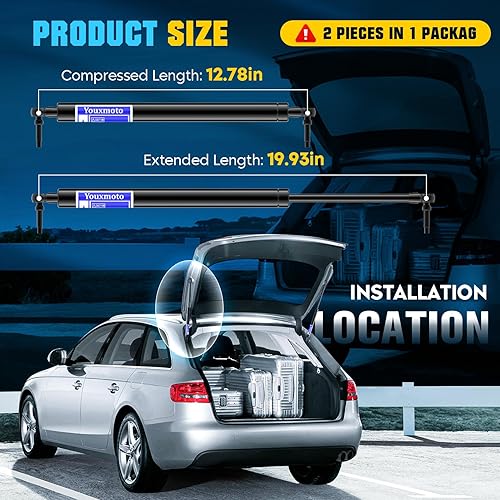 Miniatura 2 de Escotilla trasera para portón trasero para maletero y portón trasero, amortiguadores 6104 para Jeep Grand Cherokee 2005-2007, paquete de 2
