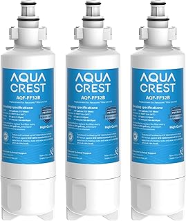 3X AQUACREST 257760 Fridge Water Filter, Compatible with Panasonic CNRAH-257760 125950 NR-B53V1 NR-B53V1-WB/X1D NR-BG53V2 NR-BG53VW2 NR-B53V2-XE NR-B54X1-WB/E EFF-6032B AH-PCN FL-330 FFL-170P