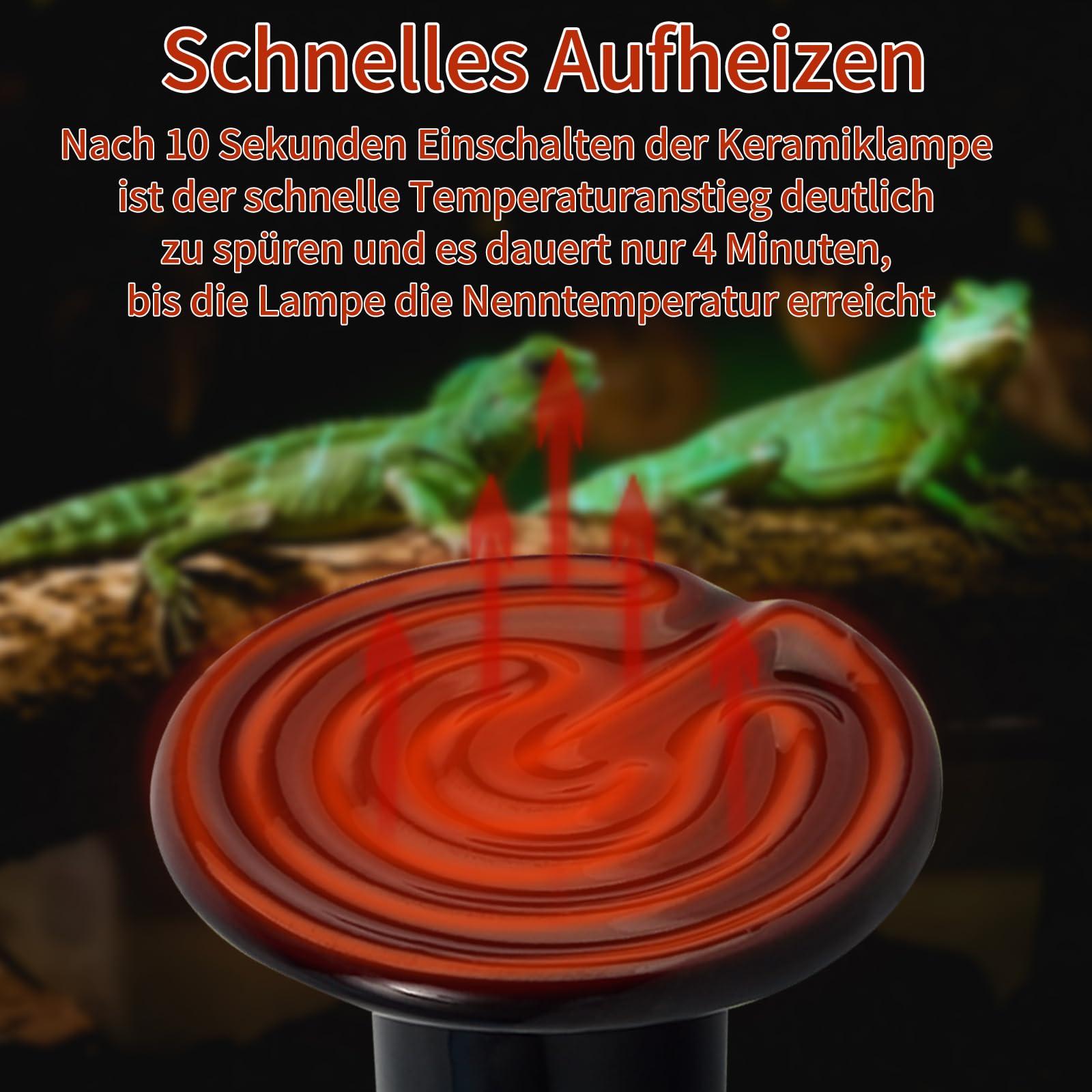 Lampada Riscaldante Ceramica 50W - 2 Pezzi Per Rettili, Animali Domestici, Non Luminosa - Foto 9